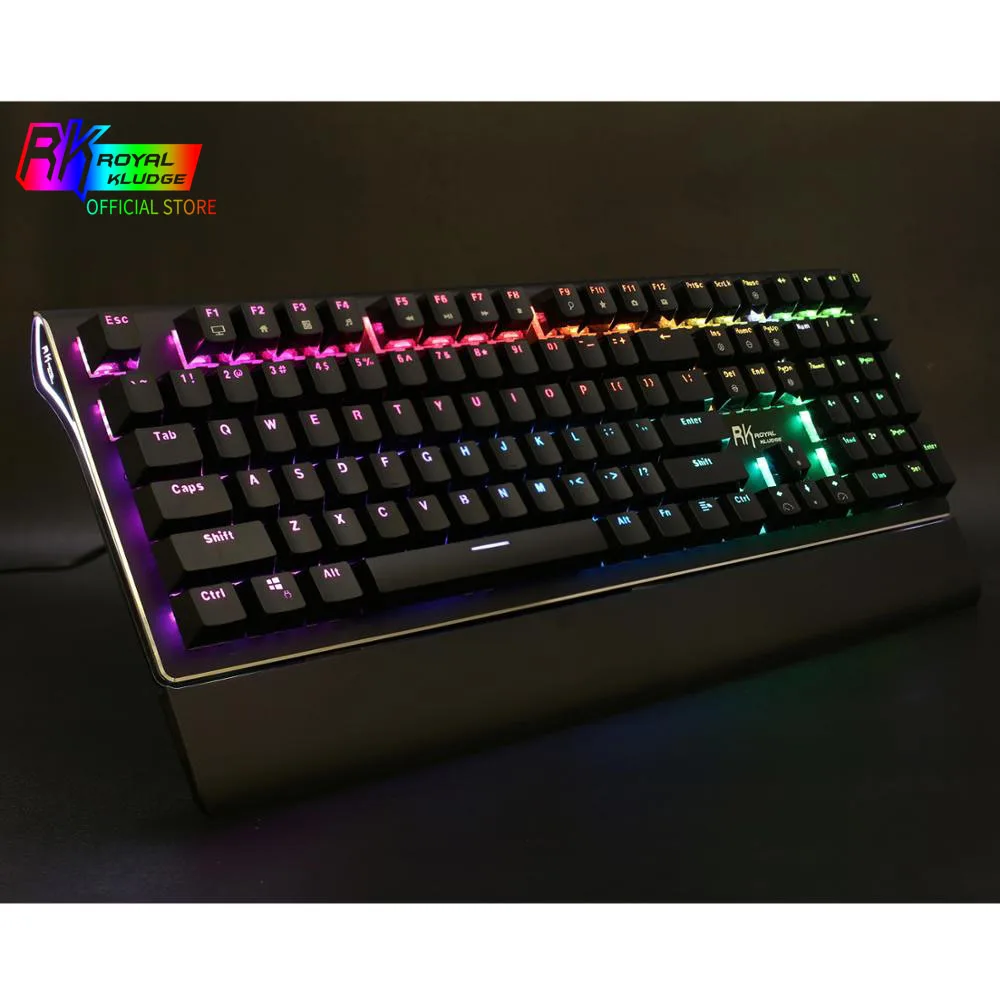 RK Amazing S108 RGB Механическая игровая клавиатура синие переключатели 108 клавиш защита