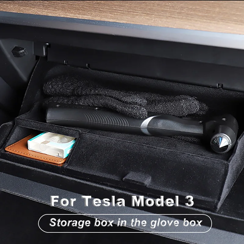 

Автомобильный центральный подлокотник, ящик для хранения, перчаток, двухэтажный, нескользящий, для Tesla модели 3 2017-2021, модифицированные аксе...
