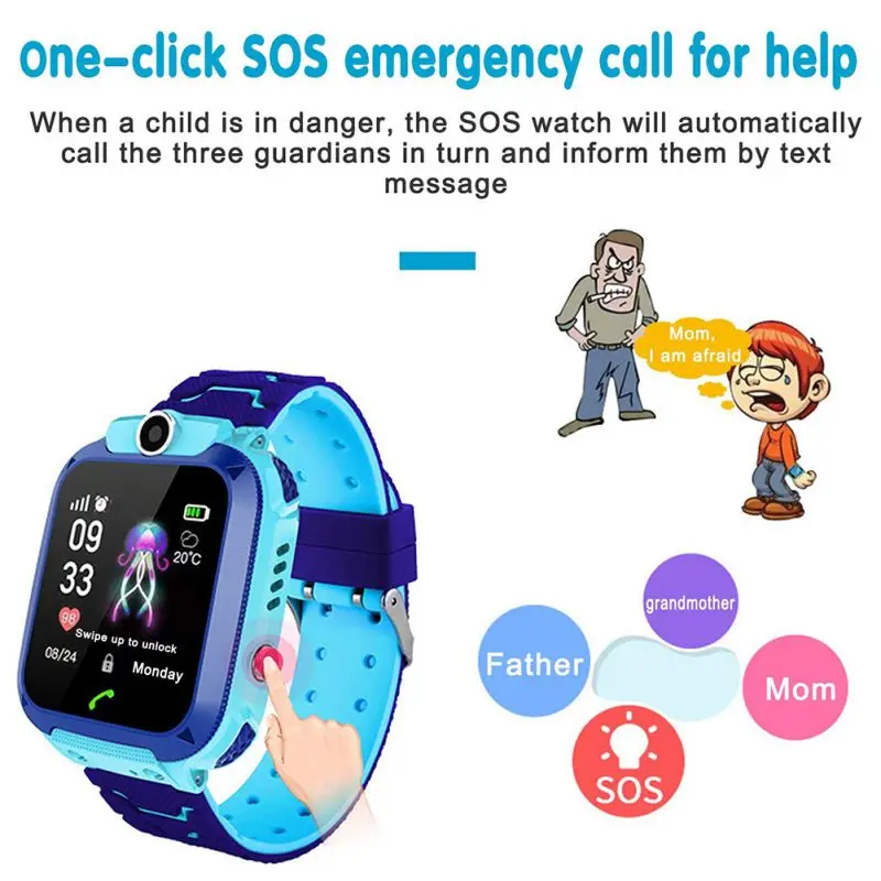 

Children Smart Watch Waterproof SOS LBS Location Watches 1.44 Inch Touch Screen Wristwatch For IOS Android Kids Watch