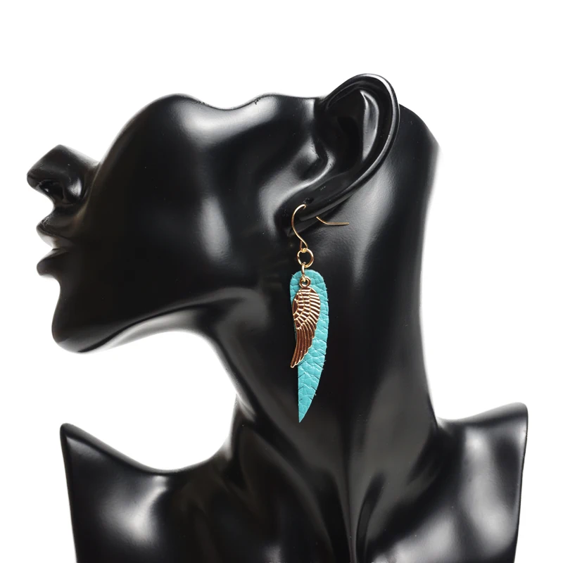 M & G модные серьги из натуральной кожи с крыльями ангела для женщин Эффектные