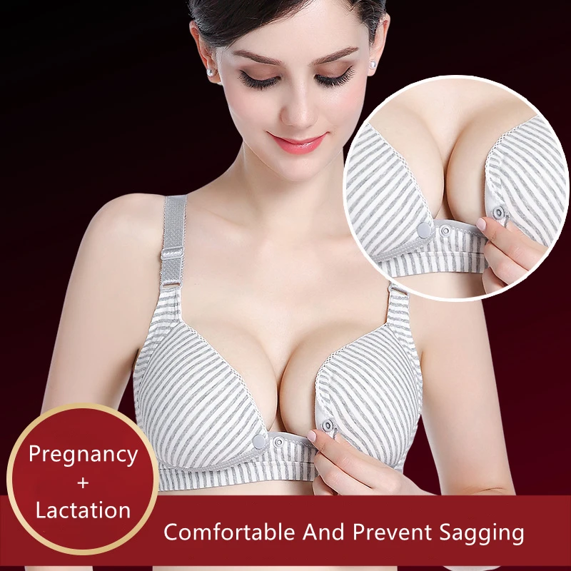 

Wirefree Nursing Clothing Cotton Breastfeeding Bra For Pregnant Women Pregnancy Breast Sleep Underwear Bralette Adjusted Bra