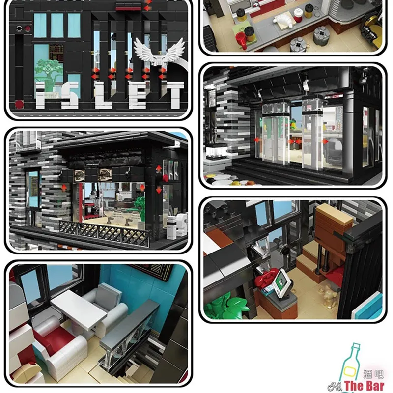 

MOULD KING Streetview Building Blocks The MOC PUB and Restaurant Modular model sets Assembly Bricks Kids Educational Toys Gifts