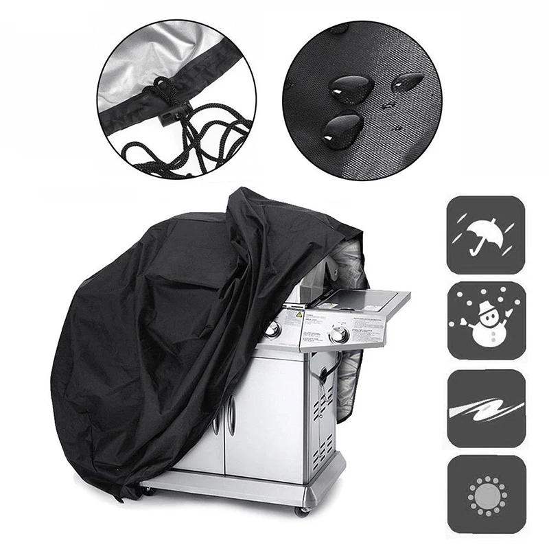 Уличный черный Водонепроницаемый чехол для барбекю сверхпрочный защитный