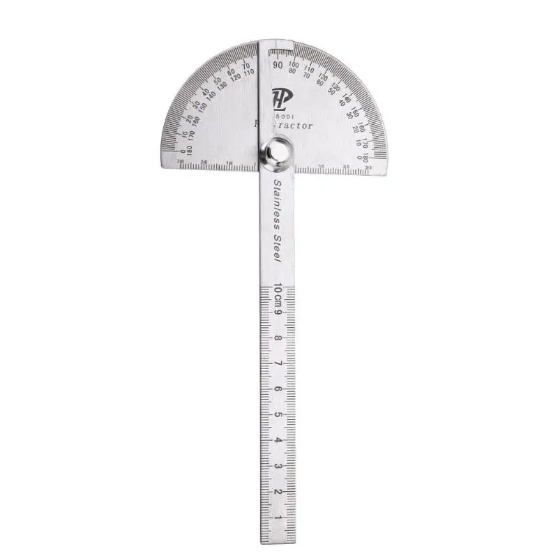 180 Degree Adjustable Protractor Multifunction Stainless Steel Roundhead Angle Ruler Mathematics Measuring Tool | Инструменты