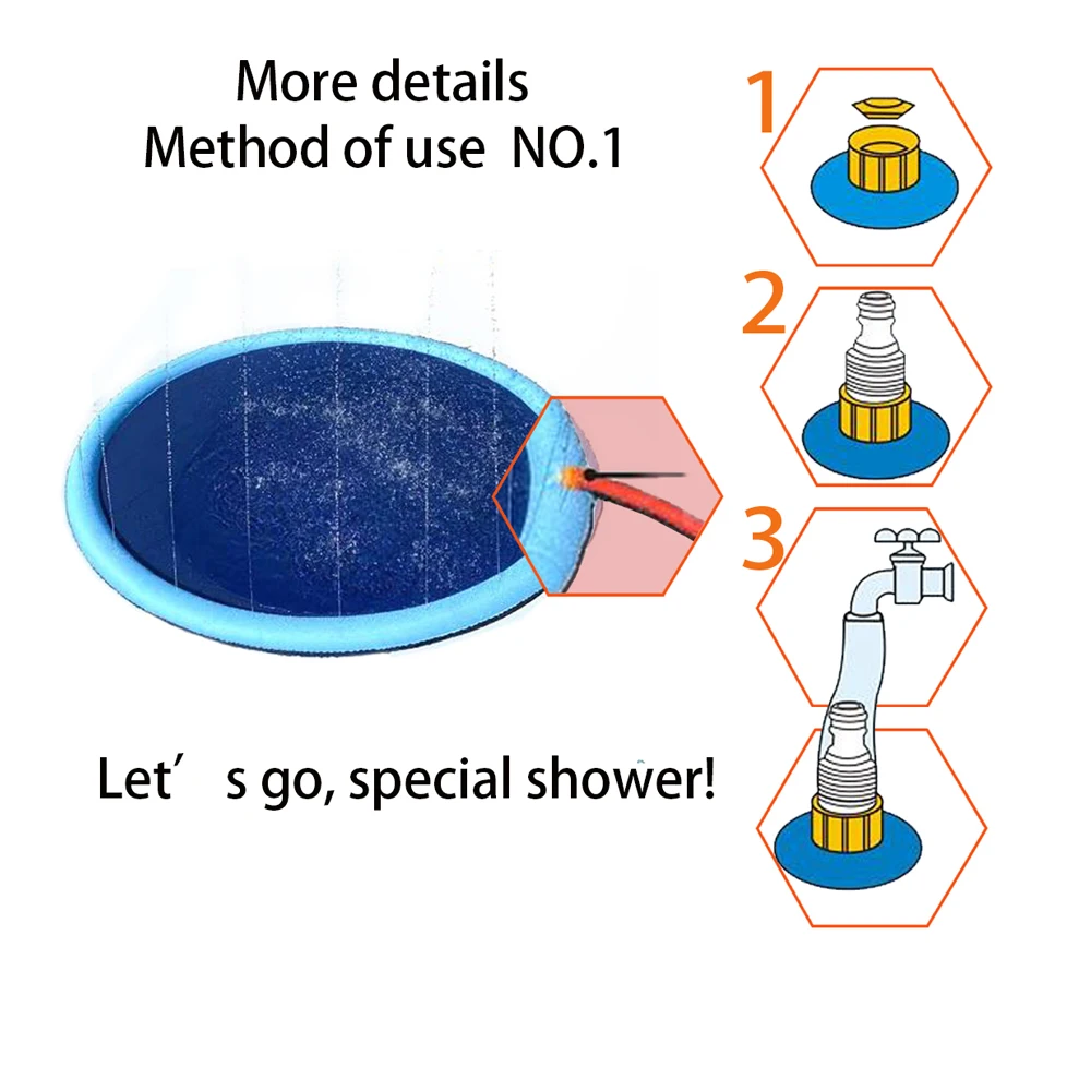 

Pet Play Water Spray Splash Mat Inflatable Sprinkler Cushion Pads Outdoor Garden Fountain Toy Tub Swiming Pool for Kid Dog