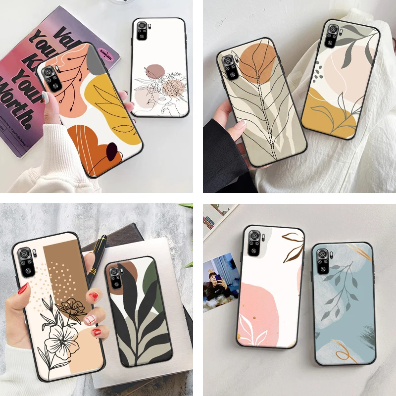 

Abstract Line Face Art Sketch Leaves Silicone Phone Case For Xiaomi Redmi 9 9i 9AT 9T 9A 9C Note 10 10T 5G 10S 11 11 Pro Cover