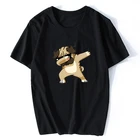 Футболки, забавные белые черные футболки с собакой, приталенные футболки с коротким рукавом для подростков, футболки с принтом