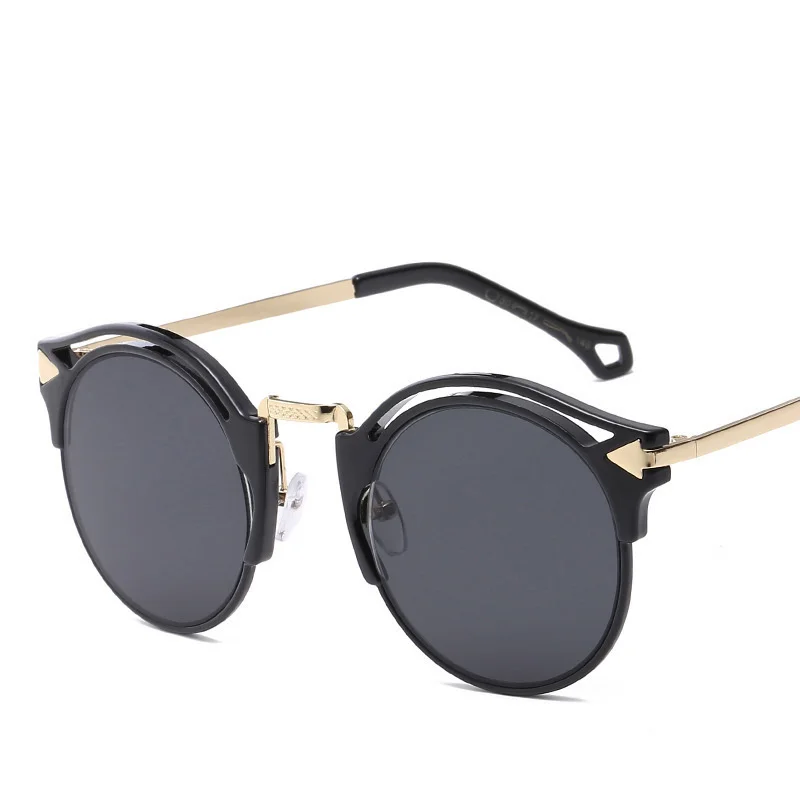 

2021 new Sunglasses Women's semi metal large frame glasses colorful Sunglasses 2007 retro vintage