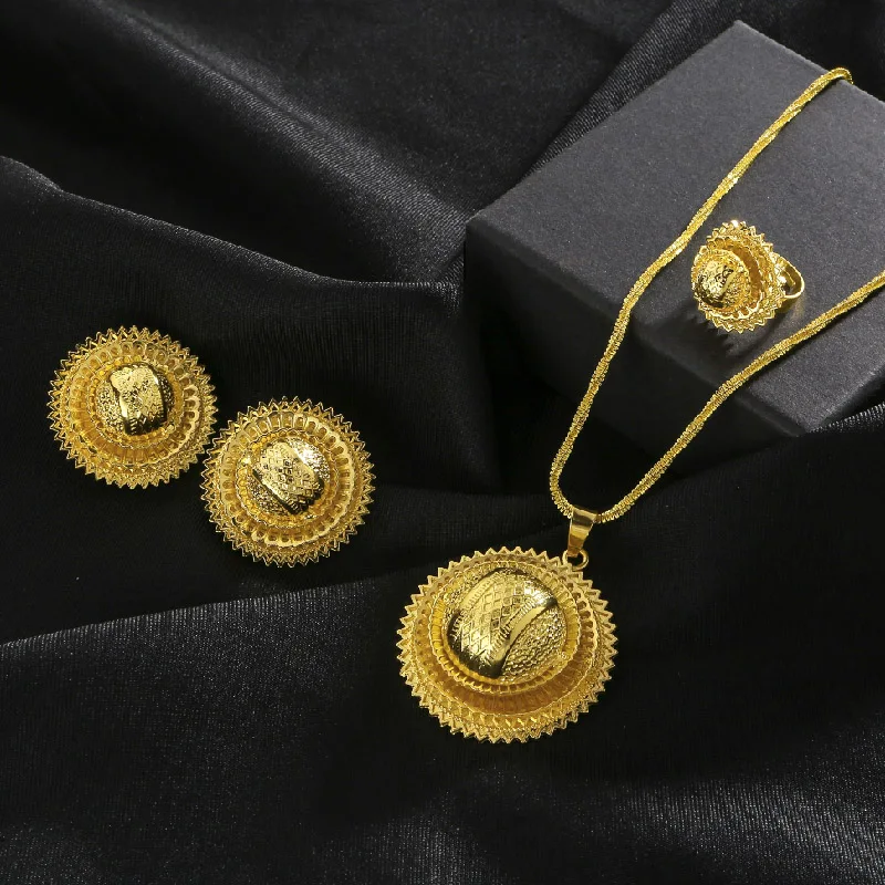 Набор ювелирных украшений в стиле эфиопской цепи Shamty серьги кольцо для женщин