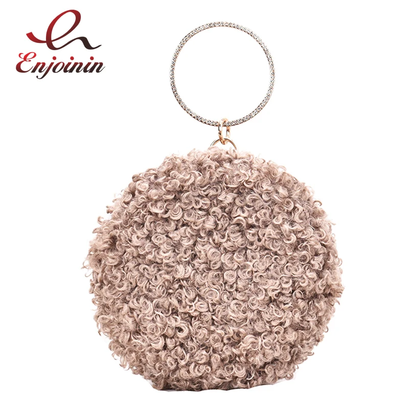 4 цвета круглый дизайн милые модные женские сумки с бриллиантовым кольцом