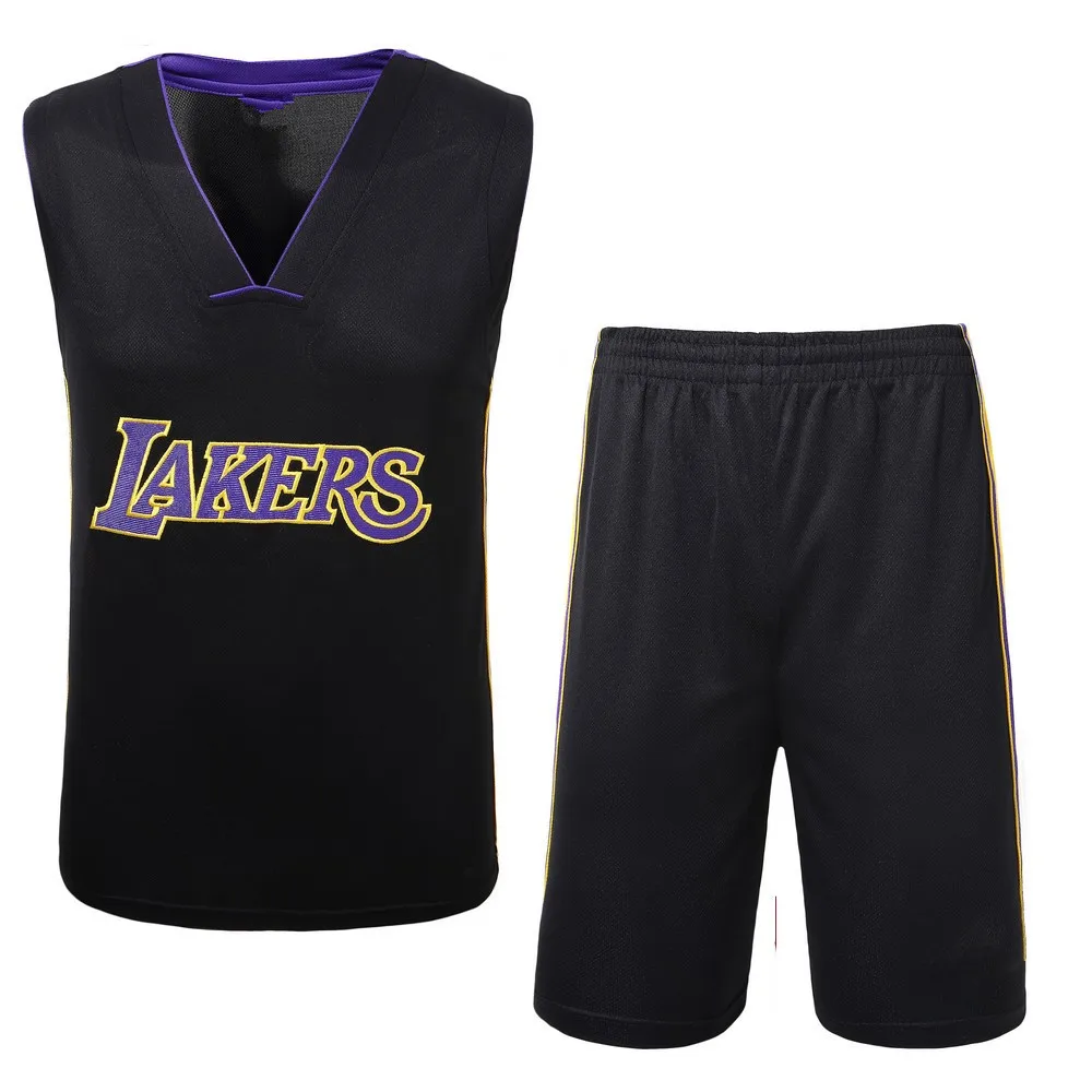 Lakers майка с вышивкой компания школьная игра баскетбол одежда настраиваемый напечатанный номер DIY Баскетбольная одежда костюм
