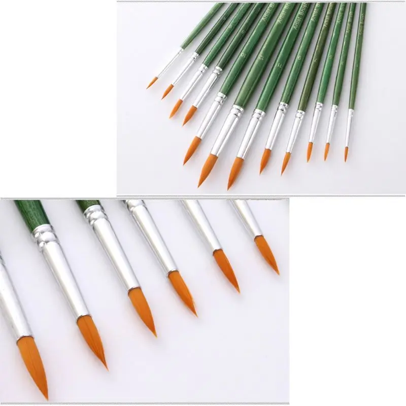 

12pcs Acrylic Paint Brushes Pointed Paint Brushes Nylon Hair Watercolor Brush Dropshipping
