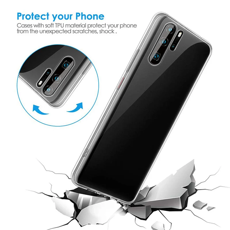Ультра тонкий мягкий силиконовый чехол для Huawei P30 Pro P30Pro TPU прозрачный 360 защитный