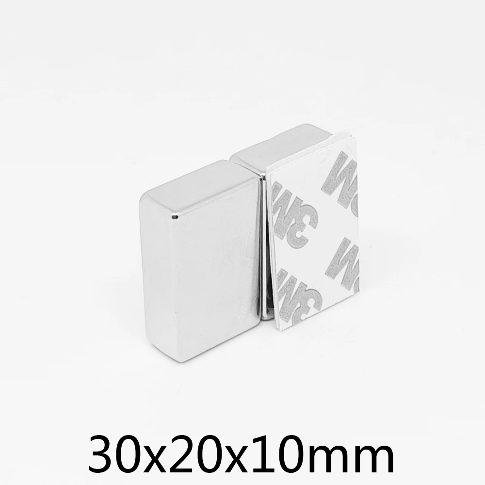 

1/2/5/10PCS 30x20x10mm Quadrate Super Powerful Strong Magnetic Magnets With 3M Tape 30*20*10 Block Neodymium Magnets 30x20x10
