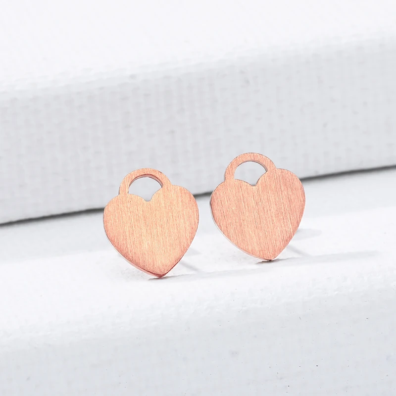 Милые серьги-гвоздики в виде крошечного сердца для женщин модные ювелирные
