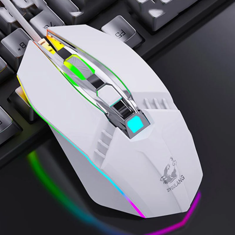 Проводная компьютерная игровая мышь 1800 DPI 4 цвета с подсветкой эргономичный