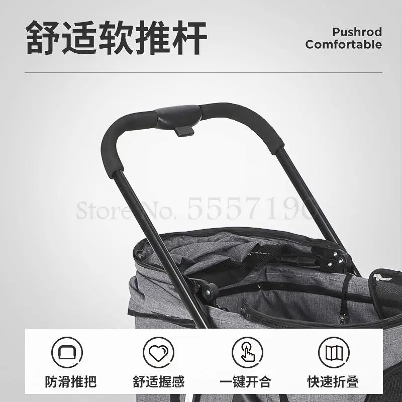 Pet stroller puppy dog out light cat folding trolley Teddy small baby supplies | Dog Carriers &amp Bags