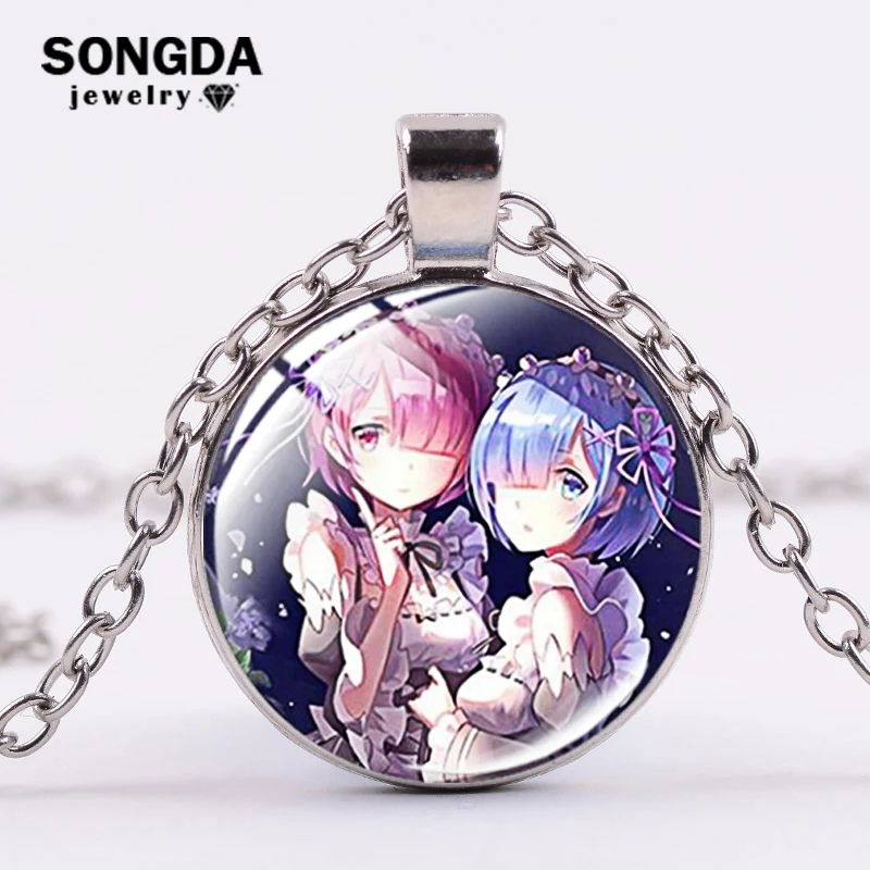Длинное ожерелье SONGDA из аниме RE: ZERO с ОЗУ Рем Эмилией кавайными девушками