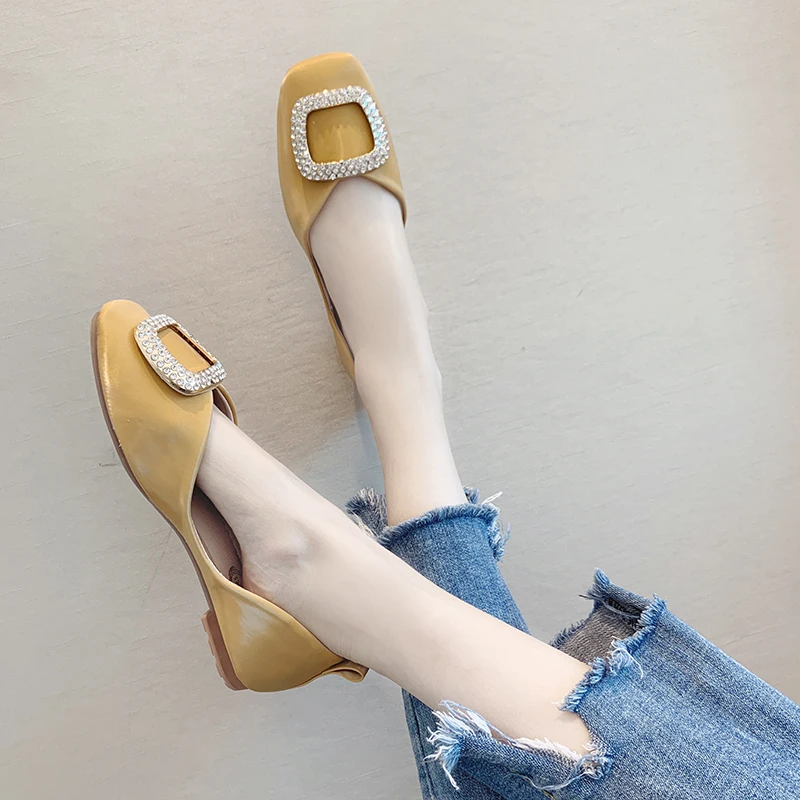 

Grandma Shoes Slip-on Casual Female Sneakers 2021 Fashion Women's Soft All-Match Square Toe Flats Shallow Mouth Slip On New Modi