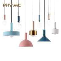 nordic macarons pendant lights e27 led modern creative hanging lamp design diy for bedroom living room kitchen restaurant