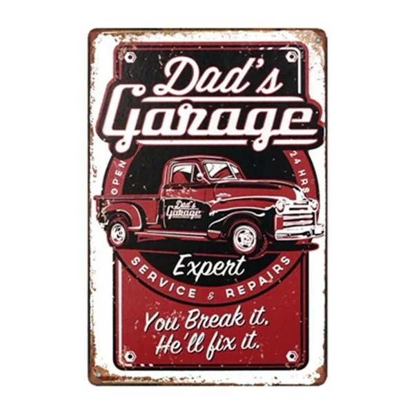 

Dad s Garage Bar Pub Home Vintage Retro Poster Cafe Art Metal Tin Sign
