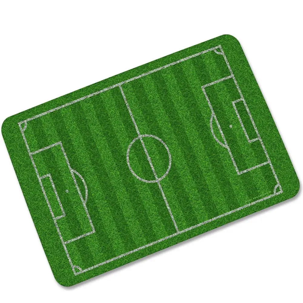 

Natural Rubber Soccer Field Lawn Carpet Soccer/Basketball Printed Carpets For Living Anti-skid Bathroom Kitchen Rug Room Mat