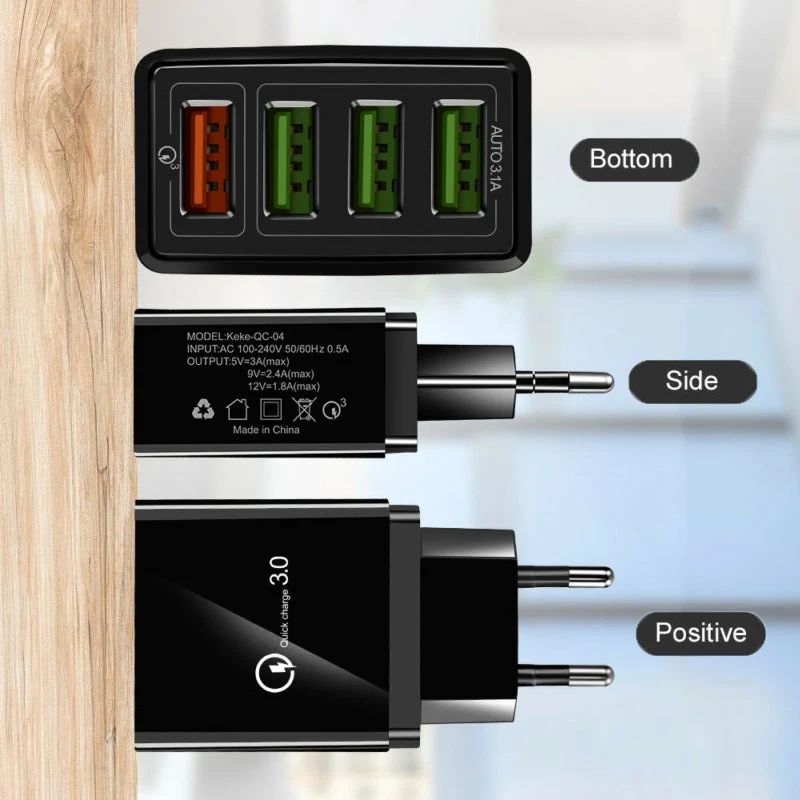 Распродажа практичный 4 usb концентратор настенное зарядное устройство адаптер