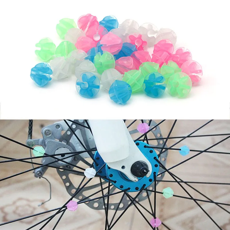 

36X Colorful Plastic Cycle Bike Wheel Spoke Clip Luminous Beads Bicycle Decors