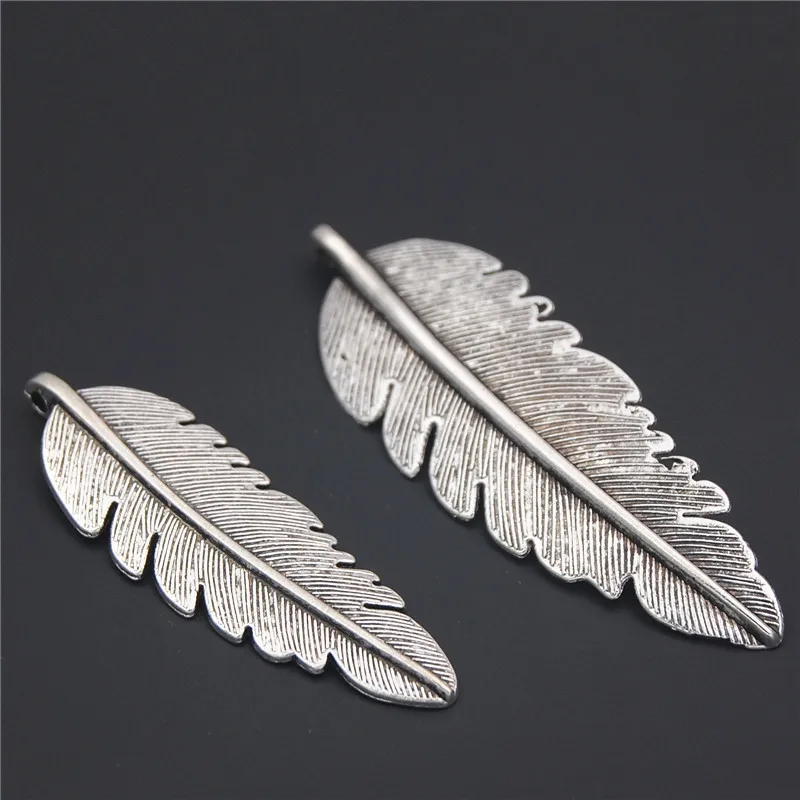 5 шт. подвески-перья серебристого цвета 2 размера | Украшения и аксессуары