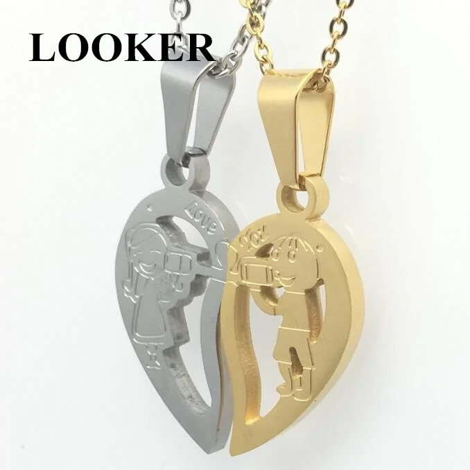 Женское колье с подвеской LOOKER золотое ожерелье для влюбленных ювелирное изделие