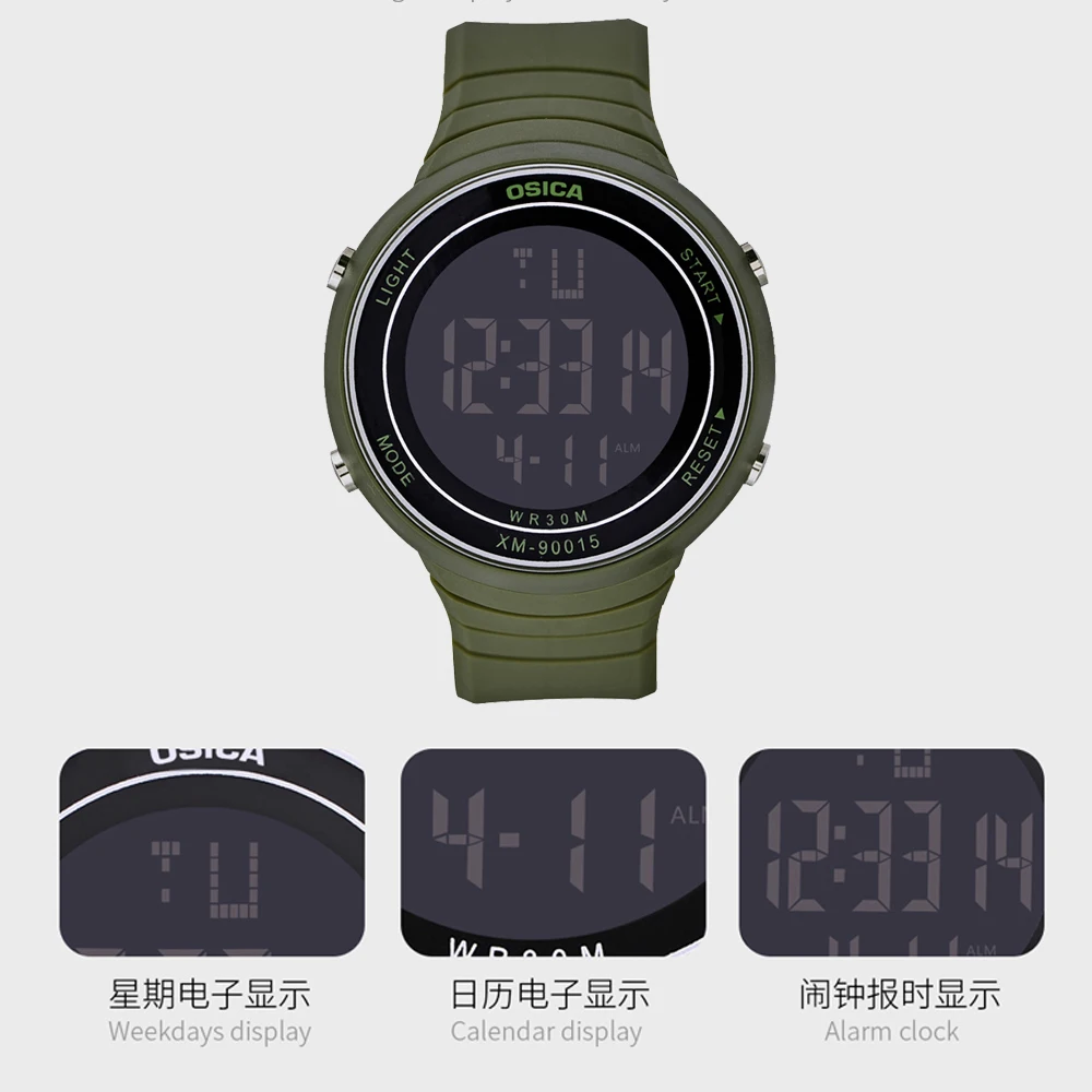 

OSICA 2021 New Men's Sports Watch Women's Sports Watch Digital Watch Stopwatch Alarm Watch LED Watch LCD Watch