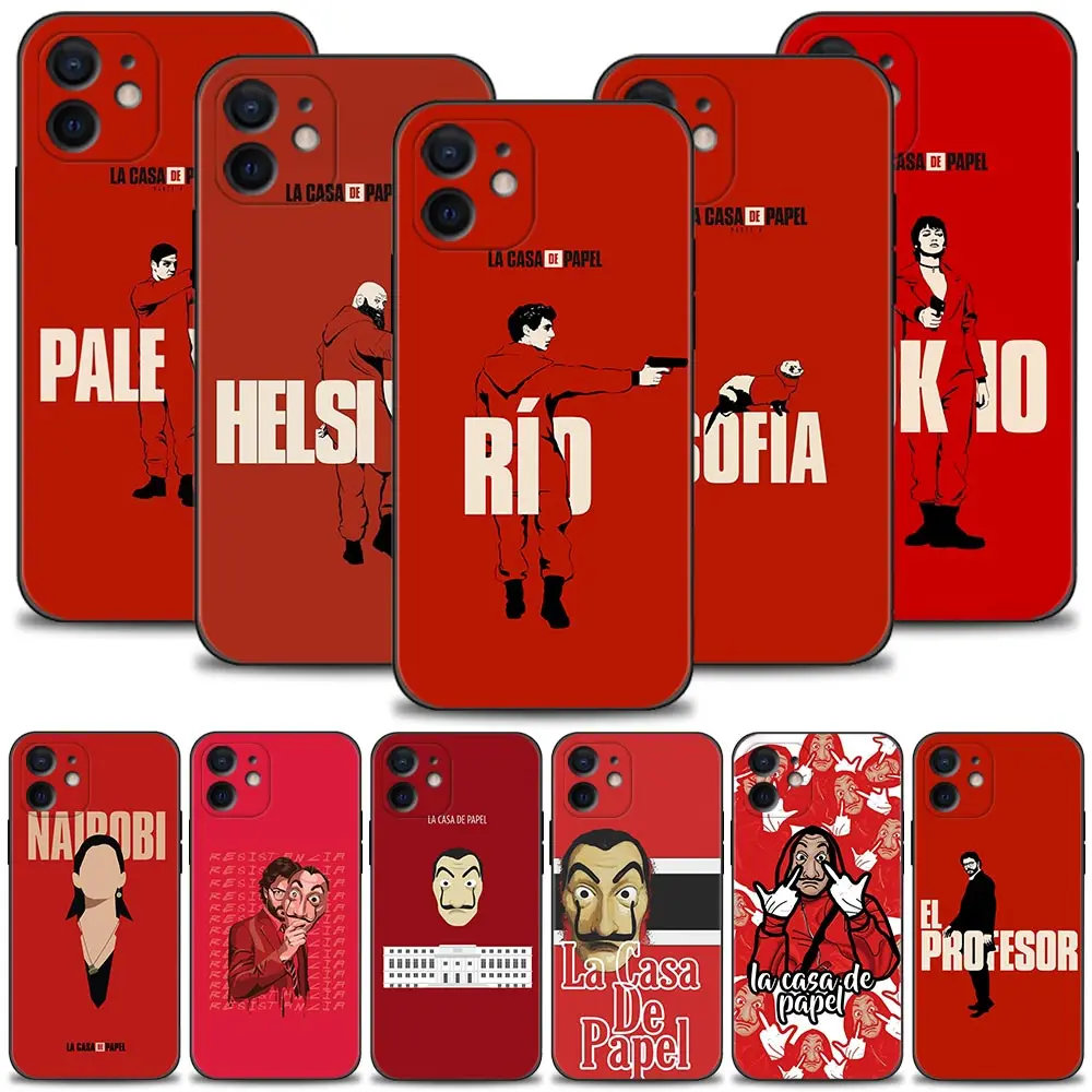

Spain TV Money Heist House Paper La Casa de papel Case For iPhone 13 12 11 Pro Max Mini XS Max XR X 7 8 Plus 6S 2020 Shell