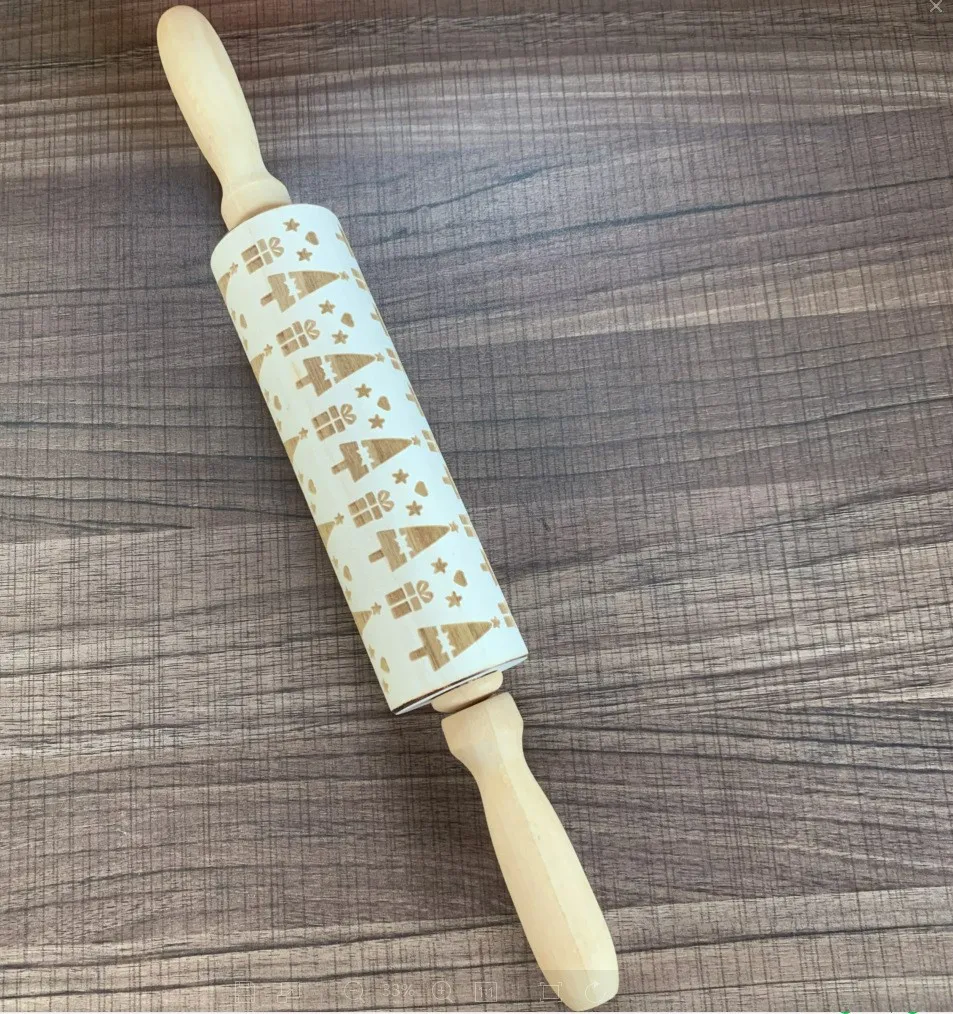 Рождество тиснение Скалка деревянная выпечка печенье лапша фондан пирог тесто