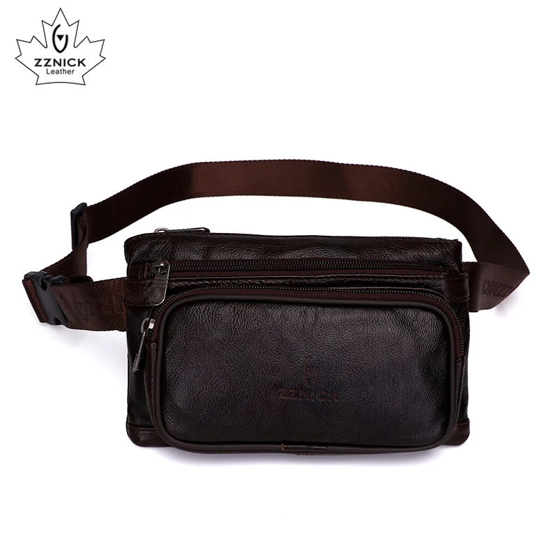 Мужская поясная сумка из натуральной кожи ZZINCK Маленькая кожаная на ремне для