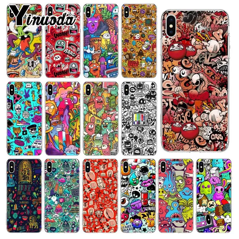 Yinuoda граффити рок Coque Shell чехол для телефона Apple iPhone 8 7 6 6S Plus X XS MAX 5 5S SE XR мобильный