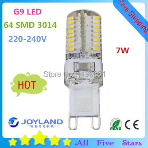 G9 led 7W 3014 SMD 500LM Warm white/white Non-polar LED Bulb Lamp High Lumen Energy Saving AC220-240V Free Shipping 10pcs/lot