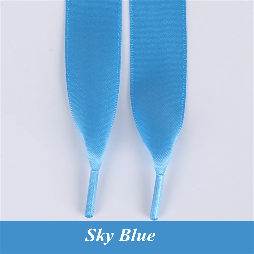 Sky Blue 1 пара 80 см-160 см шелковые ленты полиэфирные шнурки для ботинок плоские шнурки обуви кроссовки спортивная обувь кружева Прямая 30 цветов - Цвет: Sky Blue