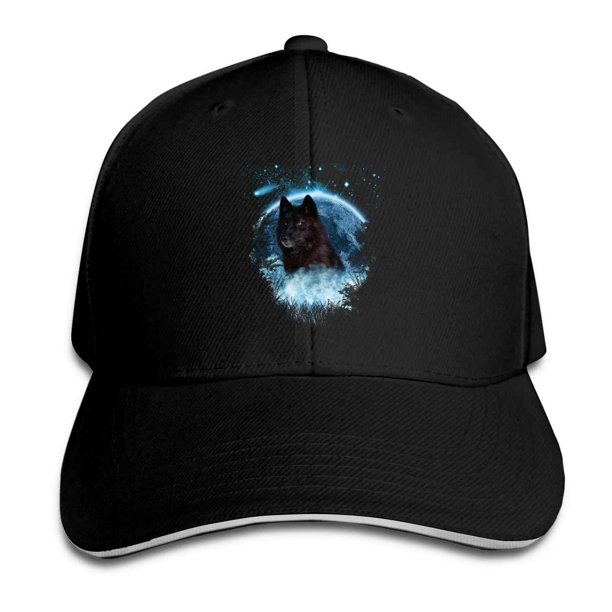 

Black Wolf Blue Moon Hat Baseball Cap for Men Women Fashion Adjustable Sun Hat