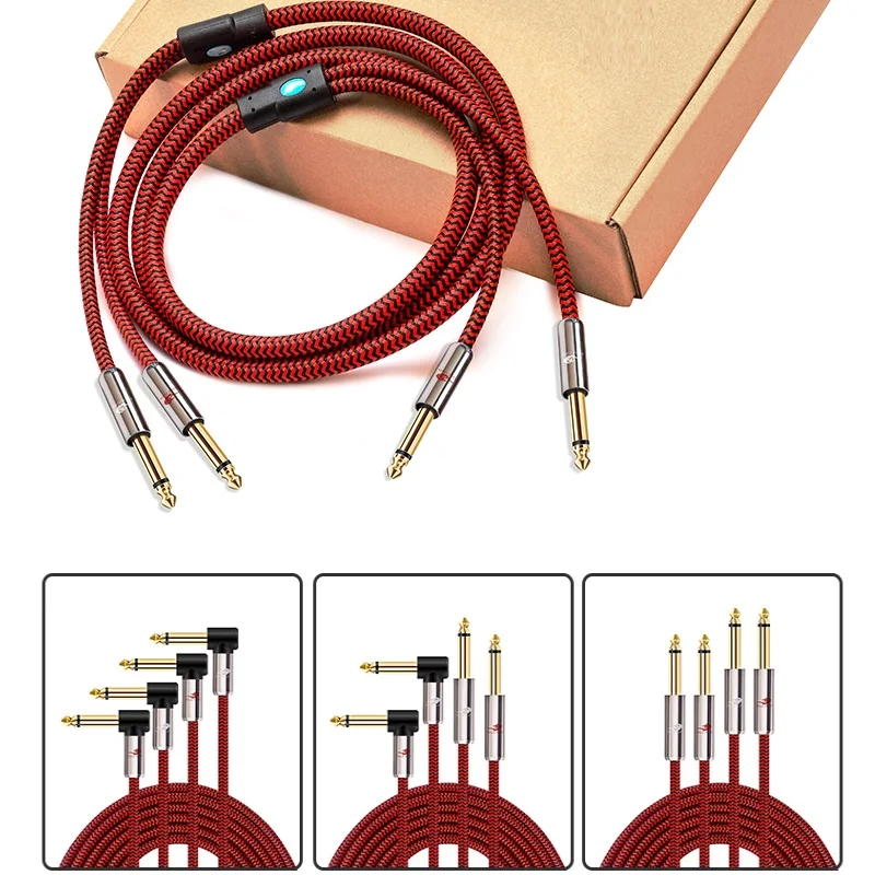 Двойной 1/4 дюймов TS моно штекер 6 35 мм Джек 2x ''мужской аудио кабель для
