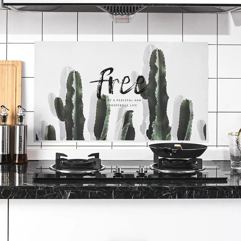 

Anti-Oil Wall Sticker Waterproof Heat Resistant Self Adhesive Sticker Kitchen Stove Wallpaper