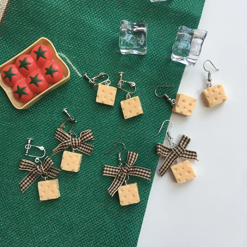 Оптовая продажа Новые серьги бабочки забавные в виде продуктов питания для