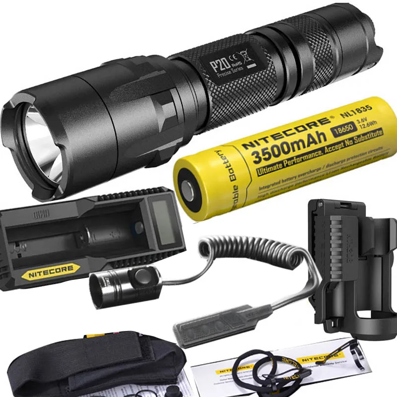 NITECORE P20 фонарик CREE XM-L2(U2) светодиодный Макс. 800 лм луч двойной переключатель задний светодиодный фонарь для спорта на открытом воздухе+ NITECORE NTH30B RSW2 - Испускаемый цвет: 35 UM10 RSW2 NTH30B