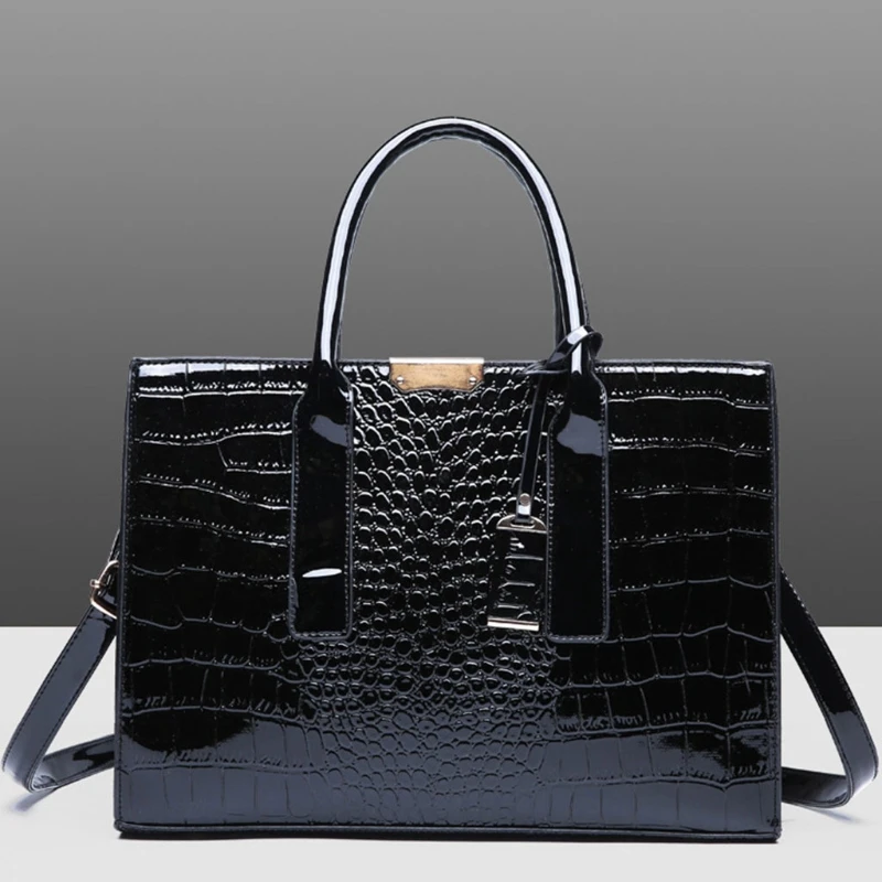 

Сумка кросс-боди для женщин, модный саквояж на плечо с узором под кожу крокодила, кожаный мессенджер с регулируемым ремешком