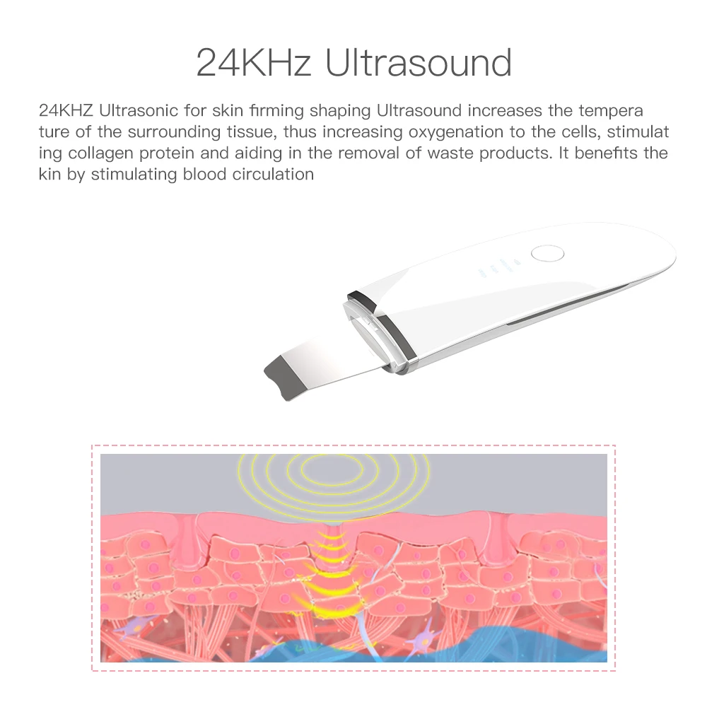 Ультразвуковой очиститель пор для лица с Скруббером ионное Очищение пилинг