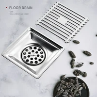 high quality square shower drain with 304 stainless steel removable cover grate high flow floor drains