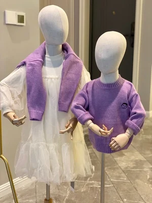 Детский Манекен-тело в полустиле От 2 до 4 лет реквизит для одежды белая ткань