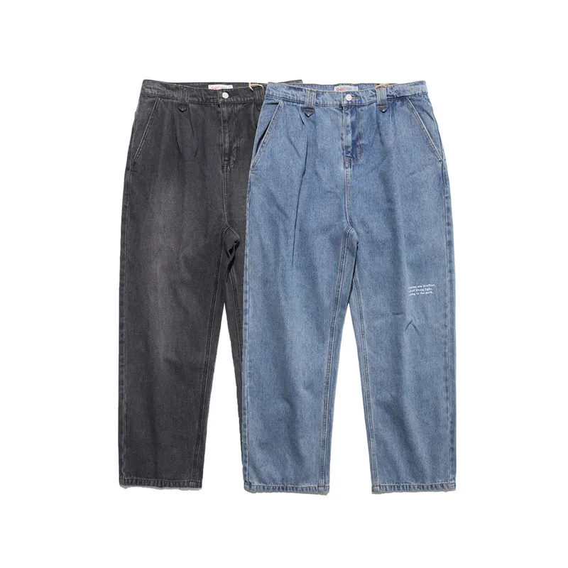 2019 осенние брендовые потертые джинсы мужские японские Ретро свободные прямые