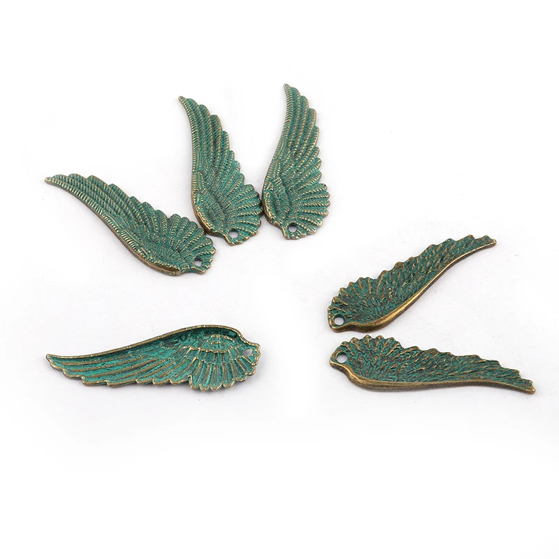 

10PCS Vintage Patina Metal Wings & Feather Charms for Jewelry Making designer Diy Zinc Alloy Handmade Craft Accessories
