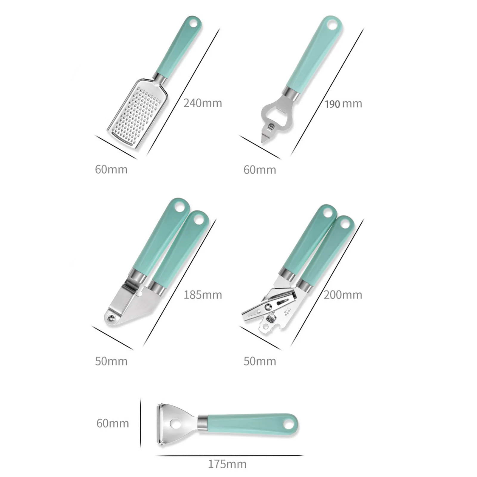 

9Pcs Kitchenware with Plastic Handle Hanging Hole Insulation Anti-scalding Kitchen Gadget Kitchen Gadget Sets