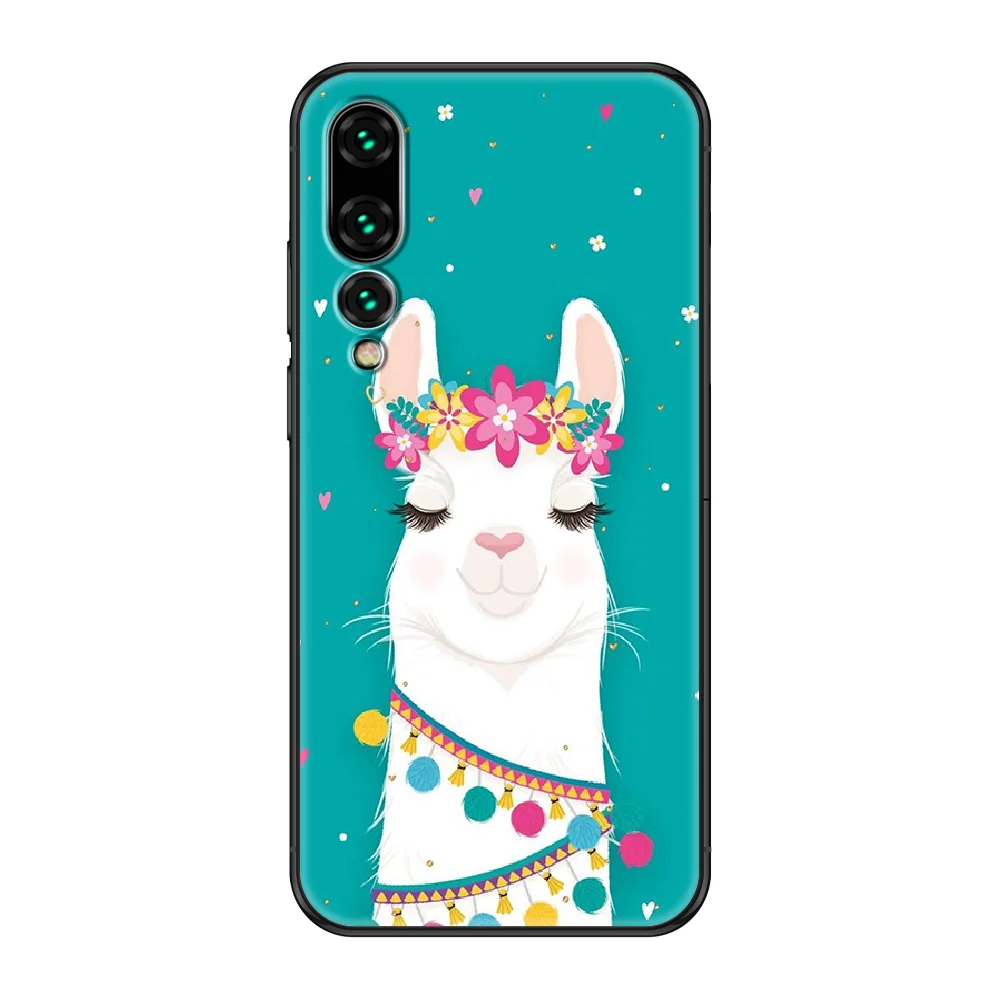 Alpacas No Prob Lama чехол для телефона Huawei P 8 10 20 30 Smart Plus 2019 Z Lite Pro 2017 черный красивый